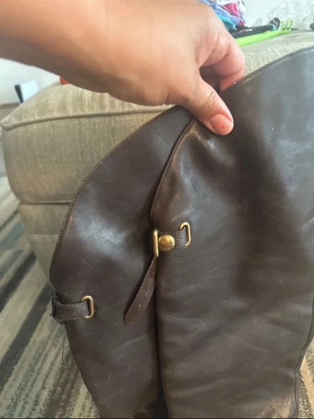 Classic Brown Leather Tall Riding Boots - COACH